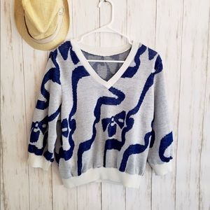 Patterned Scoop Neck Sweater